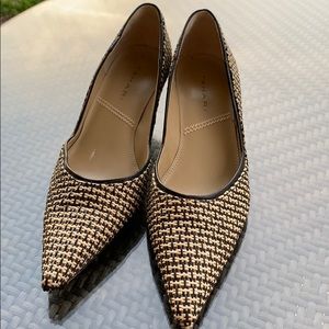 Tahari straw heels.  Leather sole